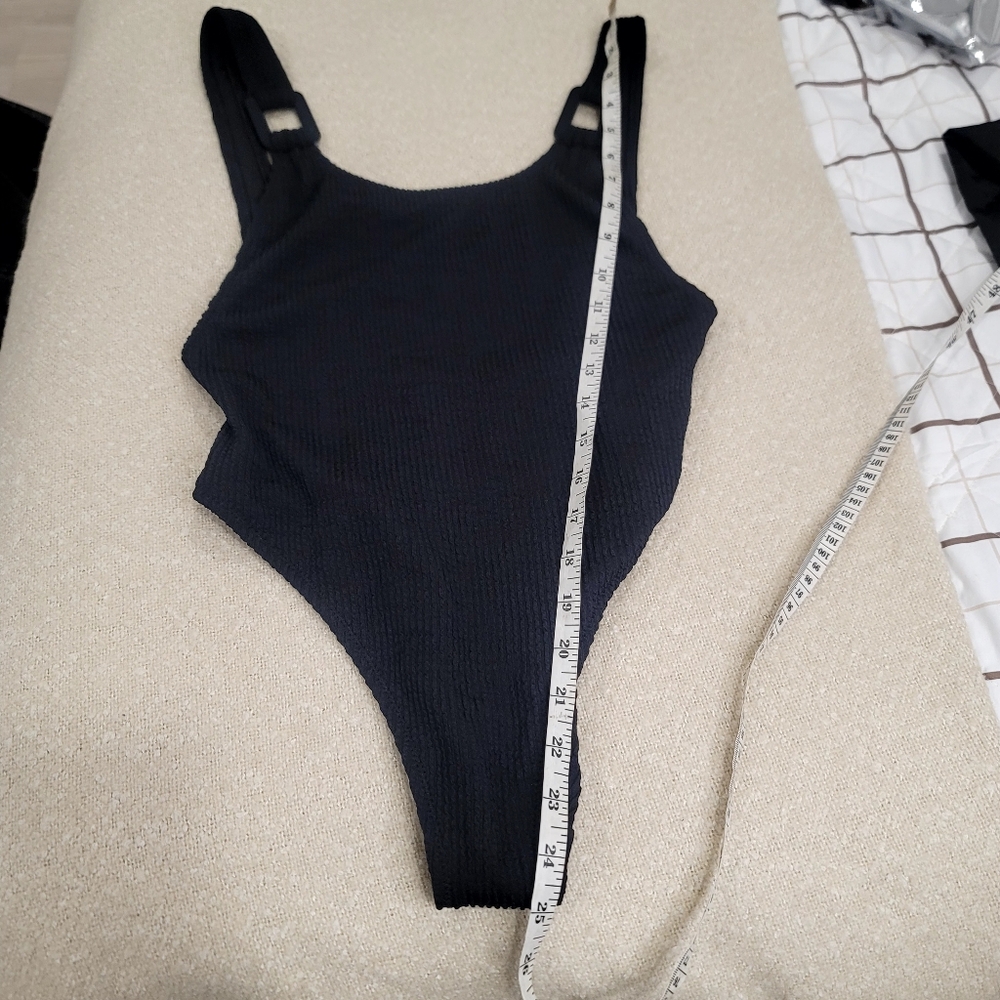 ​NWOT Aerie Crinkle Birthday Scoop Cheekiest One Piece Swimsuit  S UPF50 - Picture 14 of 16